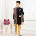 Dapper Designer Black Sherwani for Kids