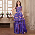 Purple Floral Printed Gharara Set