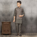 Timeless Metallic Embellished Bandi Jacket Kurta Set for Boys
