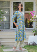Bagru Print Black Kohl A-Line Kurta Set